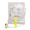 an image of the CPR-D pads in full showing the front of the pads with instructions and the green connector plug placed in front with yellow manufacture date label