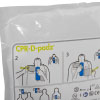 A close up image of the pictorial instructions on the front of the pad packaging showing where the pads are placed upon the patient