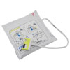 an image of the CPR-D pads in full on an angle. image shows the front of the pads with instructions and the green connector plug placed on top