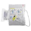 pack of zoll aed plus crp d padz electrodes with attached cable and a cpr face shield in pack