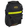 defibtech lifeline aed auto defibrillator soft carry case in black with yellow strip shown at an angled view