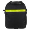 defibtech lifeline aed auto defibrillator soft carry case shown from the back with a black fabric and yellow reflective strip
