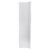 a side view of a white metal cabinet