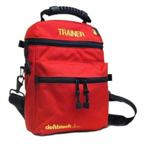 Stjdaedrc Defibtech Lifeline Aed Trainer Carry Case the defibtech lifeline AED trainer carry case in red with bright yellow letters switched in the top saying "TRAINER"