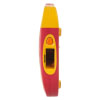 a side view of the defibtech lifeline trainer unit showing the red edging and the insert point for the battery