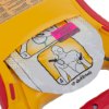 Closeup of training pads on the defibtech lifeline aed trainer unit showing placement instructions