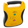 defibtech lifeline semi automatic defibrillator with 5 year battery shown at an angled view with handle and buttons visible