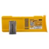 defibtech lifeline semi automatic defibrillator 5 year battery showing yellow battery pack with separate silver battery next to it