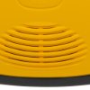 Closeup of the yellow speaker grille on the Defibtech Lifeline semi automatic defibrillator 5 year battery