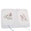 set of two oval pads with a black drawn image of a mans torso showing the correct pad placement 