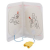 set of two oval pads with a black drawn image of a mans torso showing the correct pad placement