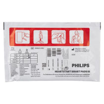 Stjfr3Smp Philips Heartstart Fr3 Smart Pads Iii Defibrillator Pads Front a front view of the philips heartstart fr3 smart pads showing how and where to use the pads and who they can be used on