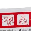 Closeup of philips heartstart fr3 smart pads iii showing instructions and placement diagram on packaging