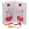 philips heartstart frx replacement defibrillator training pads shown from the front inside open packaging with diagrams