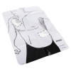 a black and white drawing of a male torso showing the correct pad placement for a training defibrillator