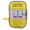 Front view of philips heartstart frx defibrillator training pads ii cartridge case with visible instructions