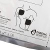 Close up pictorial of the cardiac science powerheart g3 defibrillator adult training pads packaging showing placement diagram