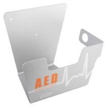 Cardiac Science Powerheart Aed G3 Wall Storage Sleeve Cardiac Science Powerheart AED G3 wall storage sleeve shown at an angled view with AED and heartbeat design visible