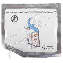 Cardiac Science Powerheart G5 Defibrillator Adult Training Pads Cardiac Science Powerheart G5 defibrillator adult training pads packet front showing hands holding illustrated instructions