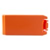Front view of the cardiac science powerheart g5 4 year battery in bright orange casing