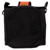 Cardiac Science Powerheart G5 carry sleeve in black showing the back with zipper and orange handle detail
