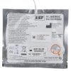 Back of cardiac science powerheart g5 paediatric defibrillator pads package with labels and instructions visible