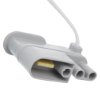 Connector end of cardiac science powerheart g5 paediatric defibrillator pads showing sockets and cable attachment