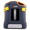 Front view of the cardiac science powerheart g5 premium carry case in grey with yellow and orange details