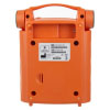 a back view of the G5 training unit completely in orange showing the barcode label and battery compartments