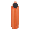 a side view of the trainer unit with a black round hinge at the top and the rest in orange