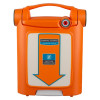 Front view of an orange Cardiac Science AED training device with a downward arrow and a “Not Rescue Ready” indicator near the handle.