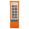 Orange handheld remote control for a Cardiac Science AED training device, featuring ten numbered buttons with icons for simulating different training scenarios.