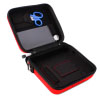 an image of the inside of the heartstart hs1 slim carry case where there are dedicated spots for tuff-kutt scissors and the heartstart hs1 defibrillator