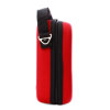 a side view of the heartstart hs1 slim carry case showing the loop for a shoulder strap to be attached and zip fastening
