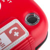 a close up shot of the small circular vision window to check the device inside to ensure it is rescue ready