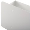 Closeup of a white Philips Heartstart defibrillator wall mount bracket showing the fixing holes and textured surface