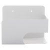 Front view of the Philips HeartStart defibrillator wall mount bracket in white metal with two wall fixing holes