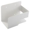 a silver colour wall bracket with 3 drill holes at the back so it can be wall mounted suitable for fitting a philips hs1 branded defibrillator