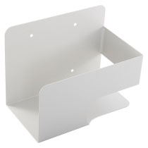 Stjhsfrxwbfix Philips Heartstart Defibrillator Wall Mount Bracket Angled a silver colour wall bracket with 3 drill holes at the back so it can be wall mounted suitable for fitting a philips hs1 branded defibrillator
