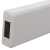 a close up of one end of a rectangular shaped grey battery showing the connectors at the end that would fit into an sp1 defibrilltor
