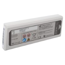 angled view of an ipad sp1 defibrillator battery pack showing labels and safety symbols
