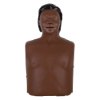 Laerdal Little Anne training manikin with bag dark skin showing full torso and head on white background