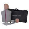 laerdal little anne training manikin with bag light skin showing manikin torso, replacement face, instructions, and carrying bag