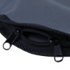 Close up of the black zips on the bag for the laerdal little anne training manikin with bag light skin