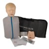 laerdal little junior qcpr paediatric training manikin light skin with carry bag replacement face and manuals displayed
