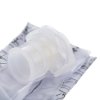 Closeup image of the airway part of the laerdal little junior cpr training manikin resting on fabric with printed designs