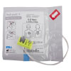 a front view of electrode pads for the Zoll aed plus for children with a green connector plug