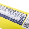 Close up label on cardiac science powerheart g3 plus intellisense battery showing specifications and expiry date