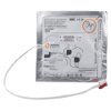 Front view of Cardiac Science Powerheart AED G3 Plus adult defibrillator pads in packaging with cable attached