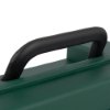Closeup of the handle on the st john bs85991 compliant workplace kit large in dark green with a black grip